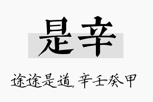 是辛名字的寓意及含义