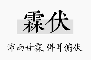 霖伏名字的寓意及含义