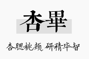 杏毕名字的寓意及含义