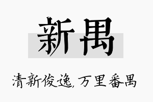 新禺名字的寓意及含义