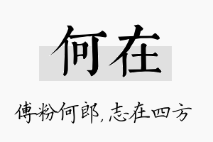 何在名字的寓意及含义