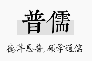 普儒名字的寓意及含义