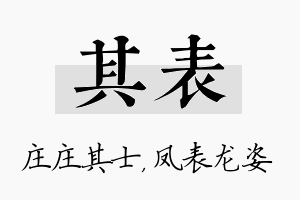 其表名字的寓意及含义