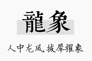 龙象名字的寓意及含义