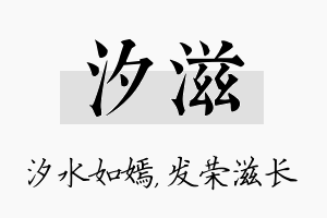 汐滋名字的寓意及含义