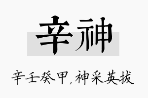 辛神名字的寓意及含义