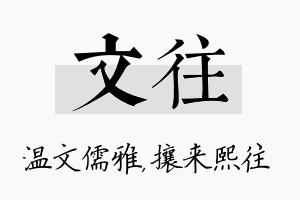 文往名字的寓意及含义