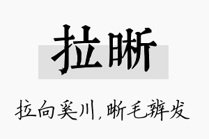 拉晰名字的寓意及含义