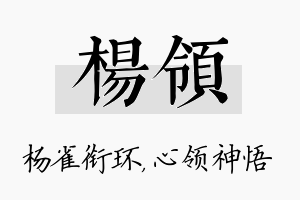 杨领名字的寓意及含义