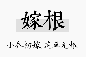 嫁根名字的寓意及含义