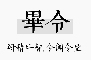 毕令名字的寓意及含义