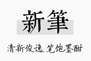 新笔名字的寓意及含义