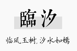 临汐名字的寓意及含义