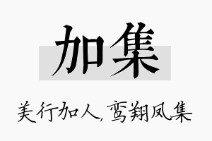 加集名字的寓意及含义