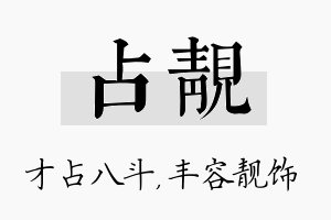 占靓名字的寓意及含义