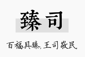 臻司名字的寓意及含义