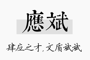 应斌名字的寓意及含义