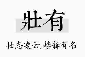 壮有名字的寓意及含义