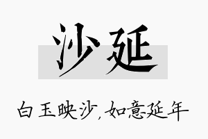 沙延名字的寓意及含义