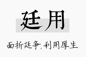 廷用名字的寓意及含义