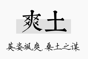 爽土名字的寓意及含义