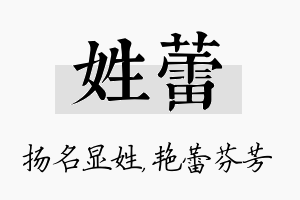 姓蕾名字的寓意及含义