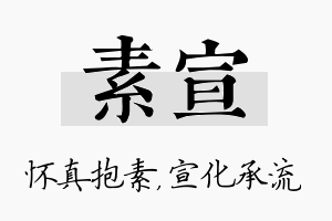 素宣名字的寓意及含义