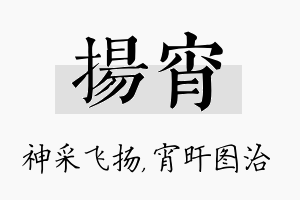 扬宵名字的寓意及含义