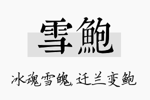 雪鲍名字的寓意及含义