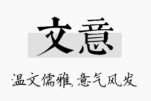 文意名字的寓意及含义