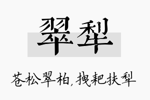 翠犁名字的寓意及含义