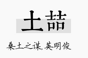 土喆名字的寓意及含义