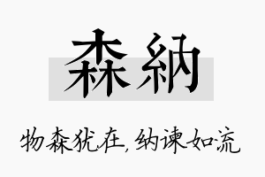 森纳名字的寓意及含义