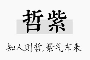 哲紫名字的寓意及含义