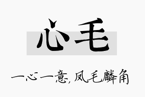 心毛名字的寓意及含义