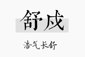 舒戍名字的寓意及含义