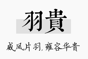 羽贵名字的寓意及含义