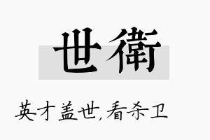 世卫名字的寓意及含义