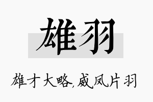 雄羽名字的寓意及含义