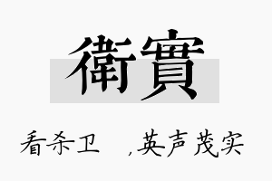 卫实名字的寓意及含义