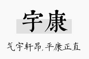 宇康名字的寓意及含义