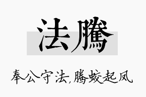 法腾名字的寓意及含义