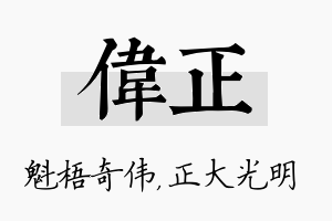 伟正名字的寓意及含义