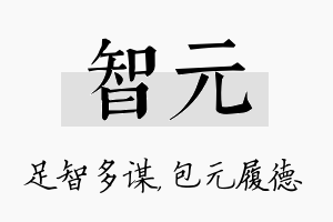 智元名字的寓意及含义