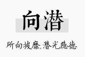 向潜名字的寓意及含义