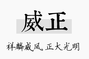 威正名字的寓意及含义