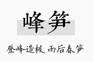 峰笋名字的寓意及含义