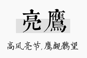 亮鹰名字的寓意及含义