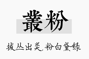 丛粉名字的寓意及含义