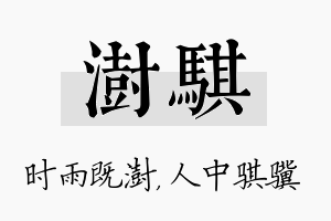 澍骐名字的寓意及含义